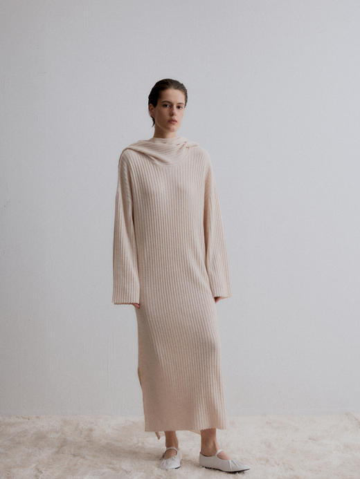 VC｜AW24089 Venus knit dress [ 连衣裙 灰 / 白 ] 商品图4