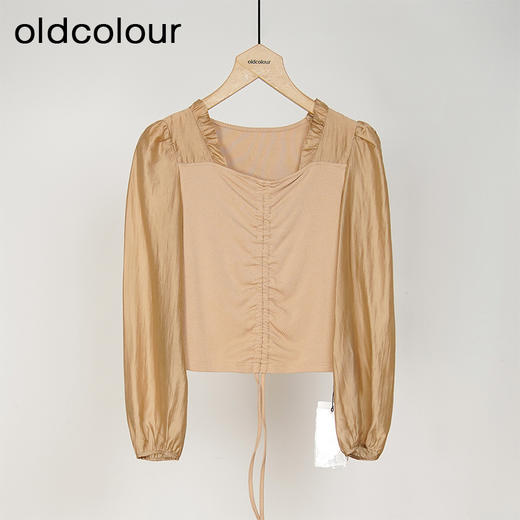 oldcolour春秋款气质百搭法式抽褶设计感长袖衬衫女DO31013856 商品图1
