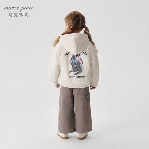 马克珍妮女童趣味印花夹棉棒球服外套2024年秋装新款241631 商品图2