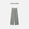 COCO ZONE 春秋新款丝绒裤松紧腰系绳阔腿直筒长裤23C19439 商品缩略图0