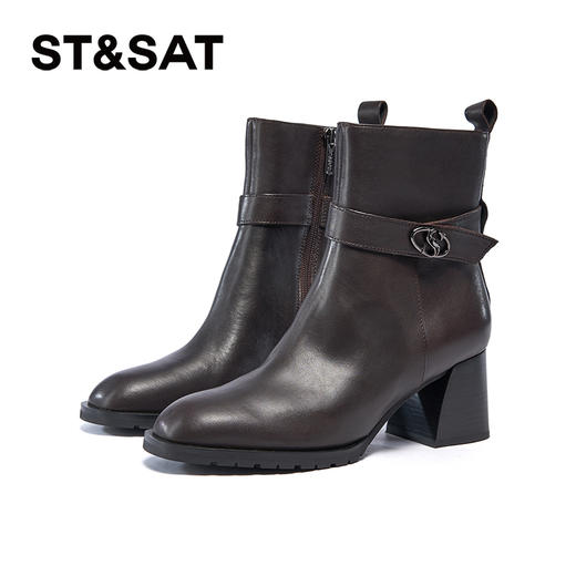 星期六时尚简约通勤气质粗跟短靴SSC4118468 商品图5