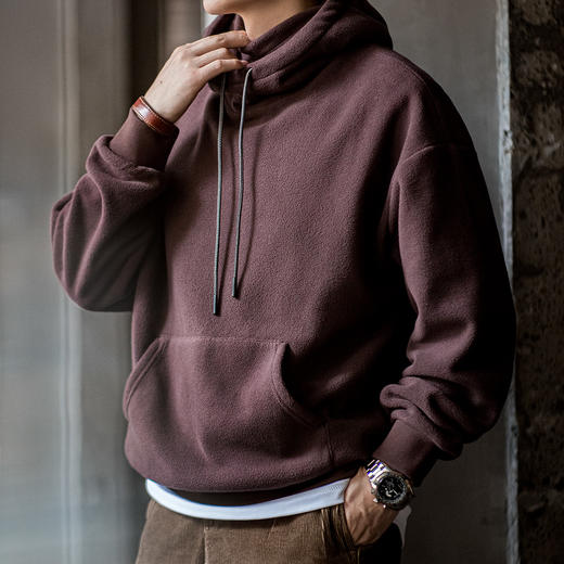 工装优选美式休闲摇粒绒巴拉克拉法连帽卫衣防风套头面罩上衣男秋 商品图4
