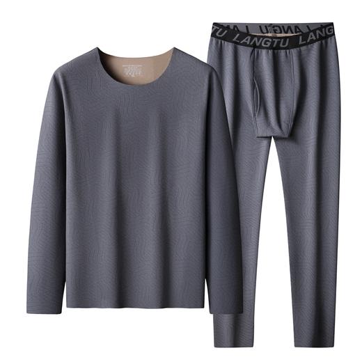 【德绒保暖】【新款DSF】大依优型大码男装条纹德绒保暖套装内衣弹力舒适保暖秋衣秋裤 商品图4