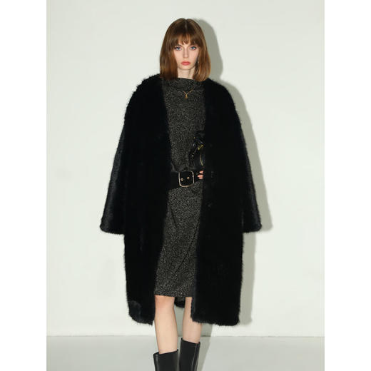 COCOBELLA[璀璨星河]黑金亮片针织连衣裙女高领毛衣裙FR3066-2 商品图2