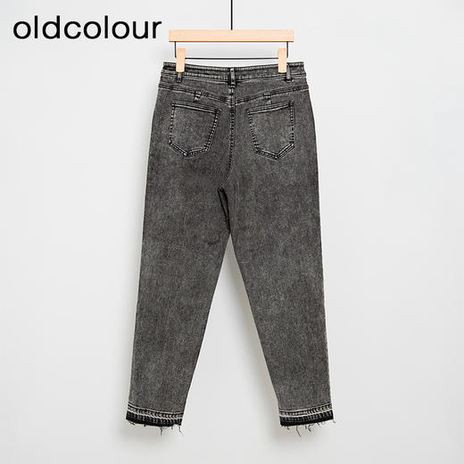 oldcolour休闲气质百搭高腰显瘦修身灰色牛仔裤女L44113424 商品图1