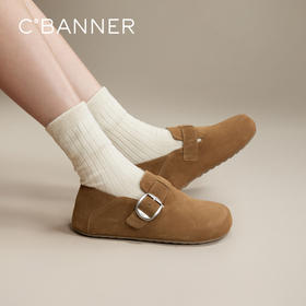 千百度复古时尚薄底勃肯鞋女款春季百搭平底鞋舒适休闲单鞋A24480905