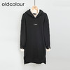 oldcolour黑色气质宽松设计感拼接简约休闲长袖卫衣连衣裙女L42103225 商品缩略图0