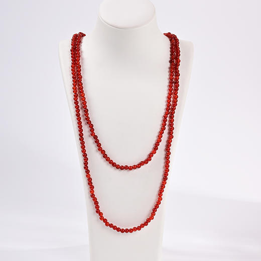 yszz-10008【云赏珠宝】S925银安可拉红5A净度天然红玛瑙双圈项链 商品图1