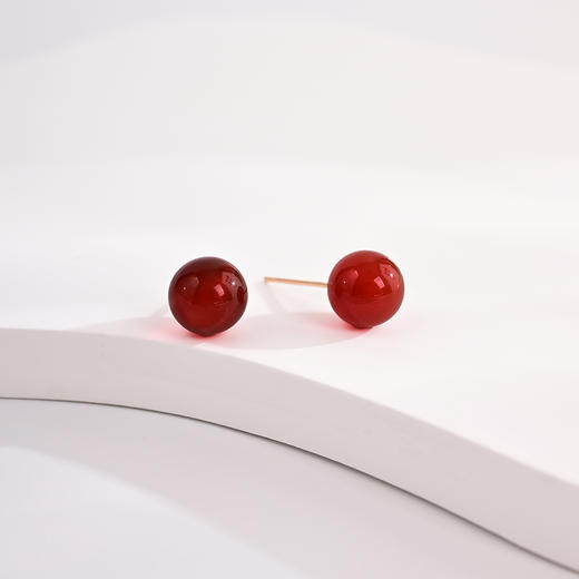 yszz-10008【云赏珠宝】S925银安可拉红5A净度天然红玛瑙双圈项链 商品图3