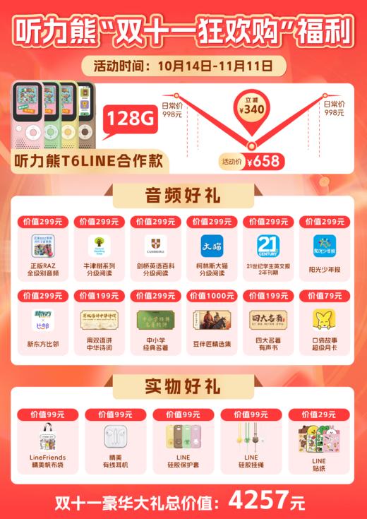 听力熊T6-听力学习机复读机英语背单词神器 商品图2