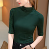 中袖t恤气质半高领打底衫，收腰内搭五分袖纯色上衣SG-DY331357 商品缩略图3