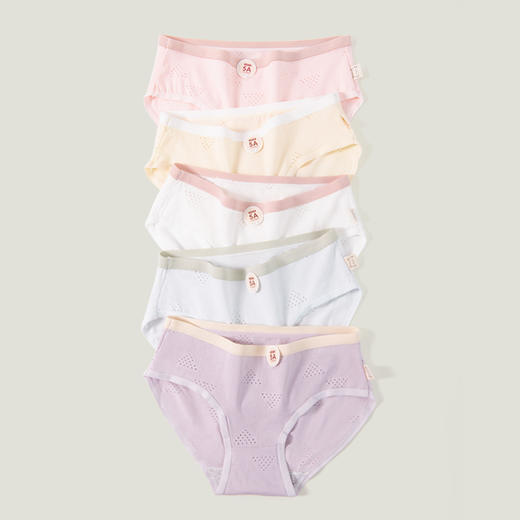 洁丽雅中腰纯棉女士内裤舒适亲肤双层纯棉底裆透气零感三角裤 商品图1