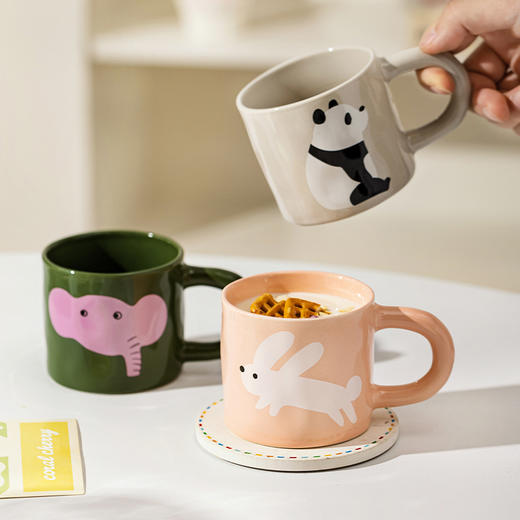 摩登主妇马克杯创意陶瓷杯家用儿童早餐杯女可爱杯子高颜值喝水杯 商品图0