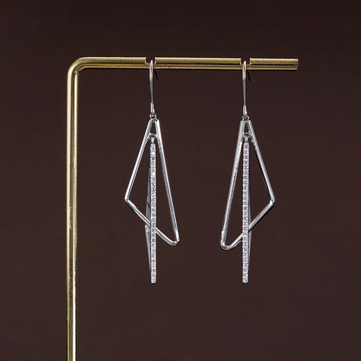 子佩集S925银【乘风】耳环【Z14718】纯银时尚几何三角2410 商品图1