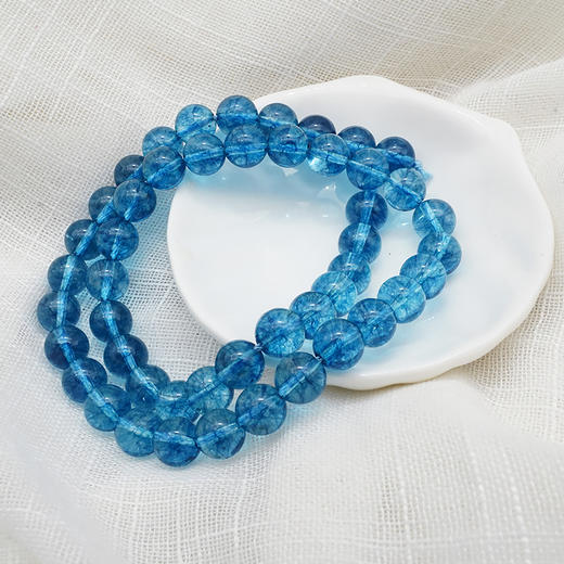 蓝色爆花水晶8mm珠料意卡米诺手串念珠单颗珠子散珠半成品 商品图4