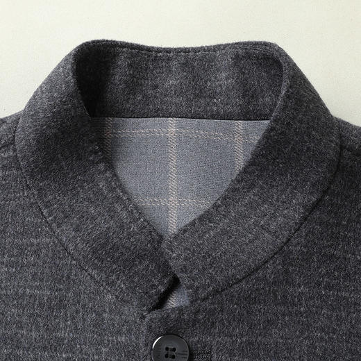 【中山领小立领】【新款DLC】大依优型品质双面呢羊毛呢大衣翻领外套商务夹克男宽松加肥加大码上衣胖子正装休闲 商品图2