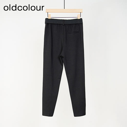 oldcolour春秋款黑色简约气质休闲高腰直筒显瘦西装长裤女M32073220A 商品图1