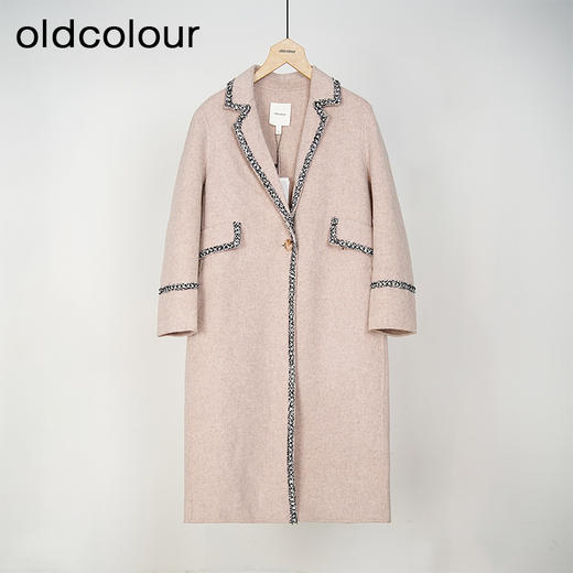 oldcolour冬季气质显瘦设计感保暖双面手工呢料长外套大衣女DL43156317 商品图0