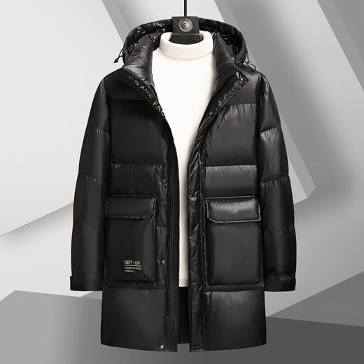 【可拆卸帽】【鹅绒服】【新款DSF】大依优型大码鹅绒中长款羽绒服外套休闲胖子大码男休闲宽松加肥加大上衣 商品图4