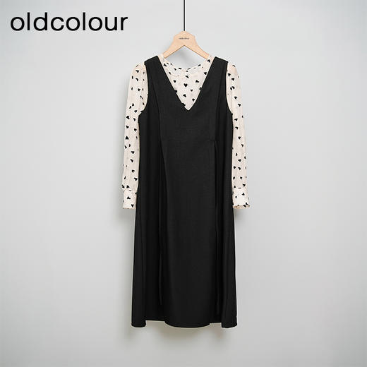 oldcolour春秋款法式气质百搭宽松长袖连衣裙两件套女DN33103461 商品图0