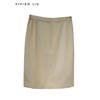 VIVIAN LIU薇薇安刘TB2444001初秋新款纯色松紧腰后开叉直筒半裙 商品缩略图0