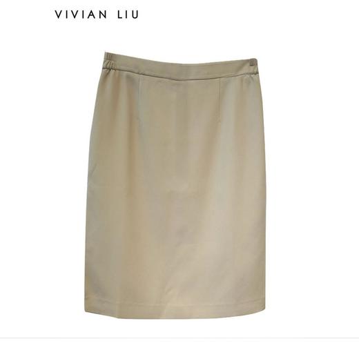 VIVIAN LIU薇薇安刘TB2444001初秋新款纯色松紧腰后开叉直筒半裙 商品图0