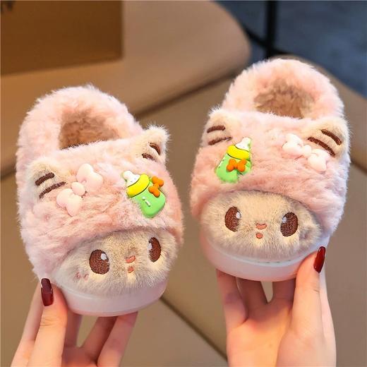 儿童冬季棉拖鞋女童毛绒家居室内拖鞋男宝宝包跟保暖棉鞋【WG24531】 商品图4