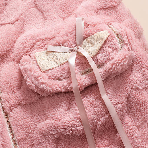 芬腾秋冬季珊瑚绒女士睡衣加绒加厚套装新款宽松大码法兰绒家居服 商品图2