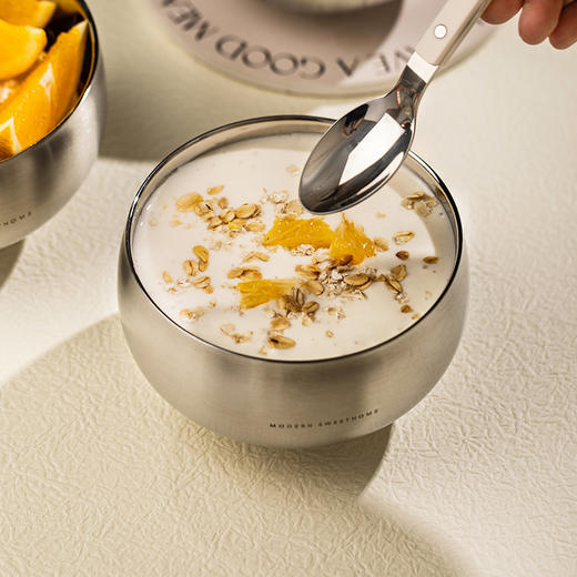 摩登主妇儿童316不锈钢吃饭碗家用餐具宝宝辅食碗个人专用婴儿碗 商品图2