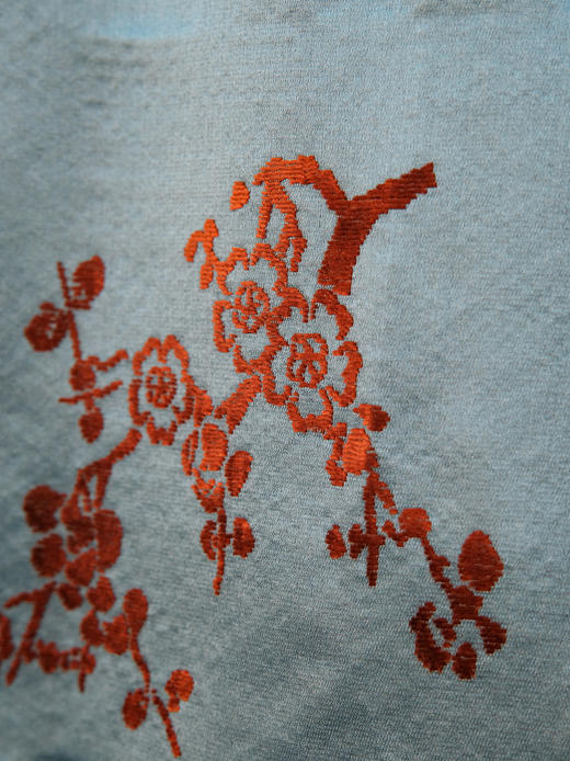 盛唐牡丹| 宝石蓝底色真丝漳绒马甲 商品图3