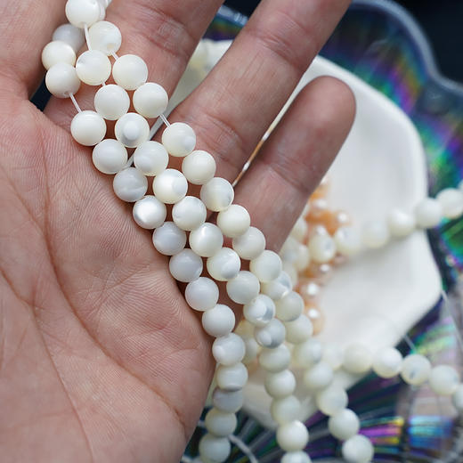 圆贝珠6mm 珠料意卡米诺手串念珠单颗珠子散珠半成品 商品图6