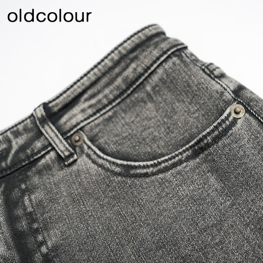 oldcolour休闲气质百搭高腰显瘦修身灰色牛仔裤女L44113424 商品图2