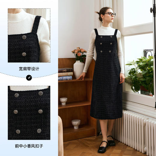OLrain欧芮儿法式黑色连衣裙女秋季2024年新款赫本风无袖背心裙 商品图2