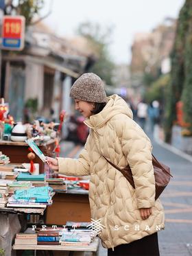 冬日序曲 小闪轻松羽绒系列优质鸭绒拉链中长款带帽羽绒服