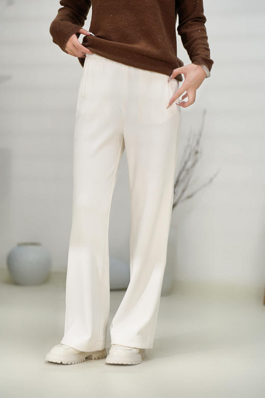 咖M1 臣禾鱼骨纹休闲裤松紧腰JZ244060121 商品图7