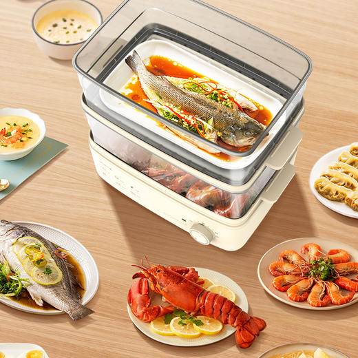 康佳旗下小画仙两层大容量多功能电蒸锅10L LDZL-8088 双层蒸格 高温清洁 商品图1