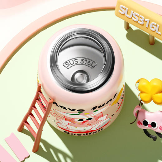 摩登主妇儿童保温杯高颜值吸管杯女便携随行杯子学生上学专用水杯 商品图2