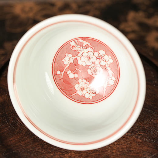 永明尚玩釉里红冰梅两才盖碗 商品图2