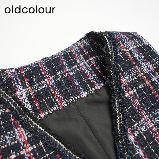 oldcolour冬季复古气质千鸟格百搭宽松马夹背心女DM46032068 商品图2
