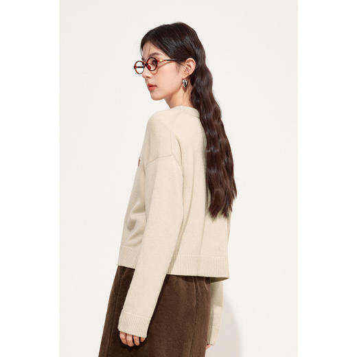 【特惠不退货】诗凡黎V领针织衫2024秋新款温柔开衫外搭女3F9131861 商品图4