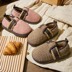 【特价19元】儿童冬季简约保暖棉鞋舒适男孩女孩外穿一脚蹬棉拖鞋【WG24530】
