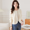 CC-17-2247小香风短外套女士2024新款春秋圆领洋气亮片针织毛衣开衫漂亮上衣 商品缩略图2