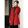 剩M/L/XL/XXL 100%全羊毛大衣 轻暖不软塌 显白优雅 结婚/酒席/出游适穿 米思阳2025冬季新款高端双面呢大衣休闲减龄西装外套女3924 商品缩略图2