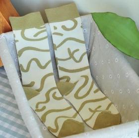 素道有机彩棉毛毛虫中筒袜混色 女袜 袜子