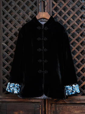 FAB三蓝打籽绣丝绒双面穿外套