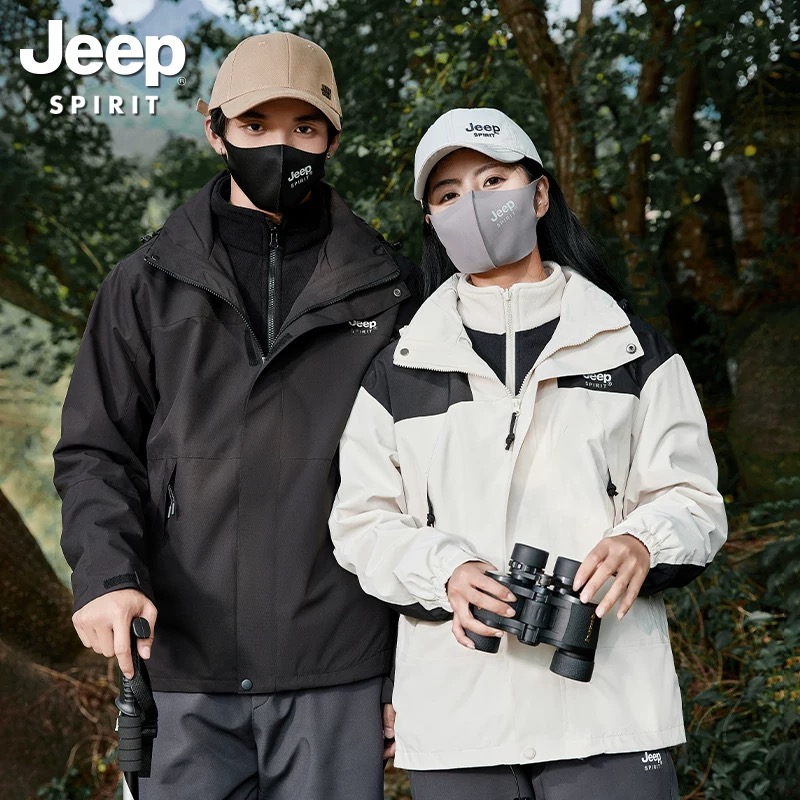 JEEP三合一冲锋衣丨情侣七防冲锋衣 循环持温 暖至全身