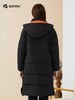 波顿女士冬季高端黑色大码羽绒服中长款白鸭绒LC729522 商品缩略图1