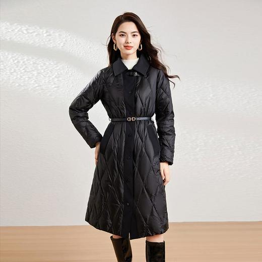 【高货kbnq】全新升级【铂金会员873/天猫1189/差价316】(01844) 洛诗琳冬季新款防寒保暖90白鸭绒设计感中长款羽绒服 商品图0