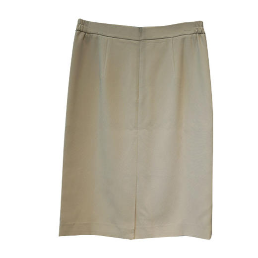 VIVIAN LIU薇薇安刘TB2444001初秋新款纯色松紧腰后开叉直筒半裙 商品图1