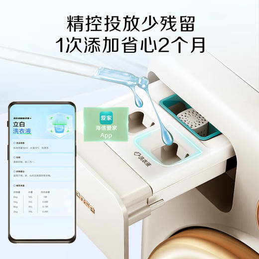 海信罗马假日洗衣机罗马白 全自动滚筒洗衣机意式复古10公斤家用大容量超薄活水洗WG100R4 商品图5